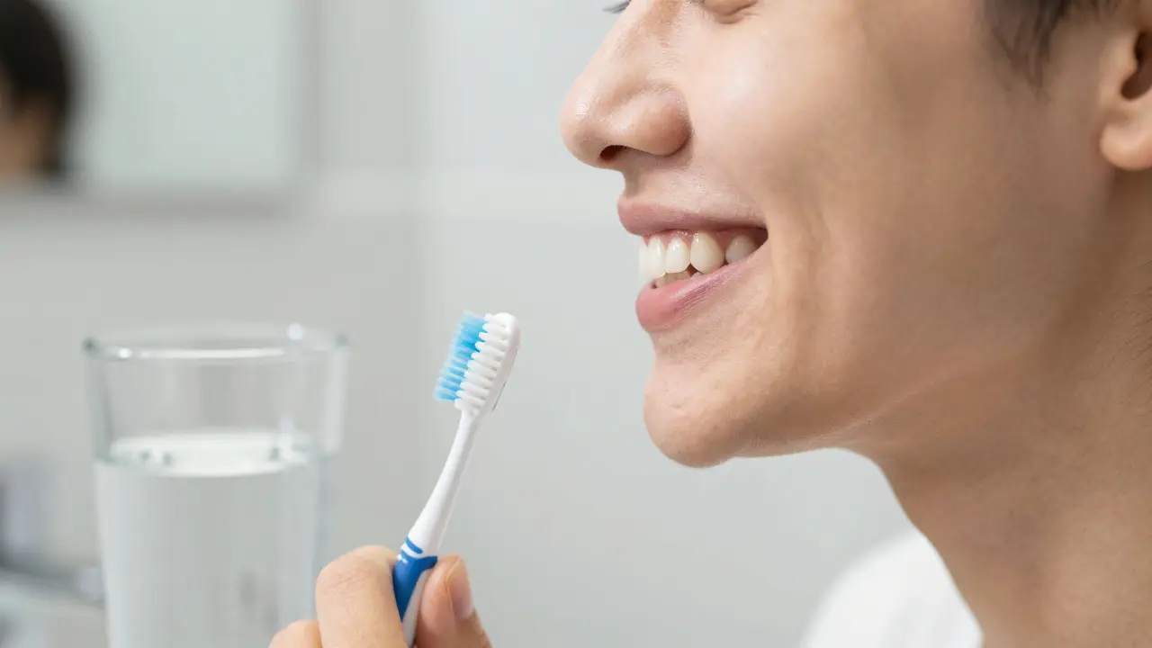 Detail perfektního úsměvu po dokončení ortodontické léčby