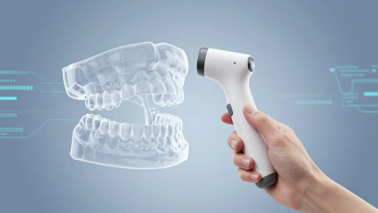 Digitální skener zubů a 3D model chrupu